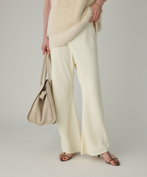 BABYLONE（バビロン）の「アセテートバイヤスパンツ（その他パンツ・レディース・チャコール/アイボリー・フリー）」の2枚目の写真