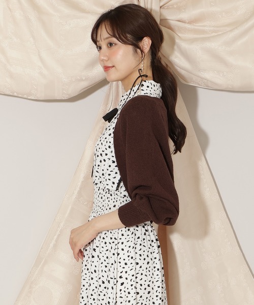 WILLSELECTION（ウィルセレクション）の「ニットボレロカーディガン（カーディガン/ボレロ・レディース・ピンク/ダークブラウン/ブラック・FREE）」の4枚目の写真