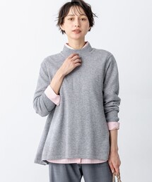 【洗える】ピュアカシミヤ フレア ニット