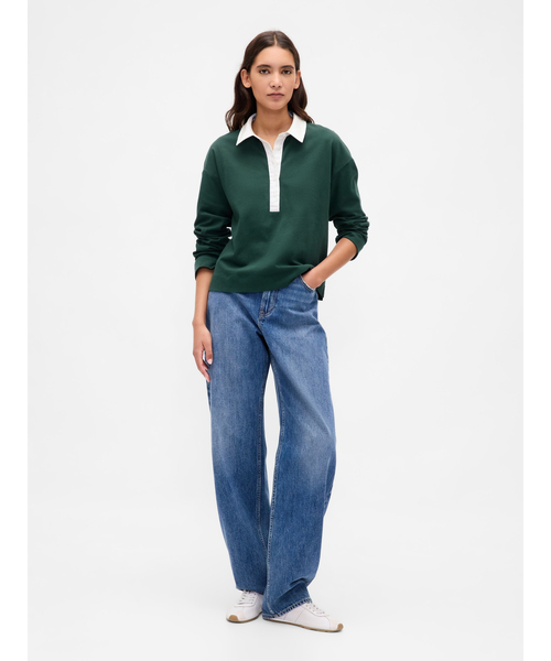 GAP（ギャップ）の「オーガニックコットン ヴィンテージソフト ヘビーウェイトポロシャツ（ポロシャツ・レディース・グリーン/ネイビー・S/M/L/XL/XS/XXS）」の4枚目の写真