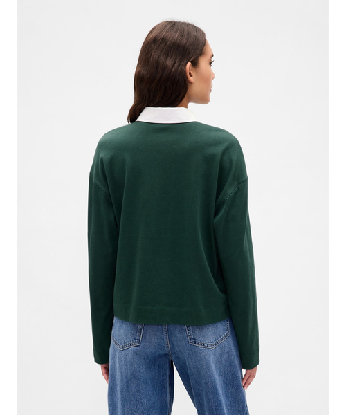 GAP（ギャップ）の「オーガニックコットン ヴィンテージソフト ヘビーウェイトポロシャツ（ポロシャツ・レディース・グリーン/ネイビー・S/M/L/XL/XS/XXS）」の5枚目の写真