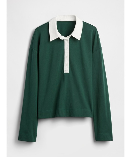 GAP（ギャップ）の「オーガニックコットン ヴィンテージソフト ヘビーウェイトポロシャツ（ポロシャツ・レディース・グリーン/ネイビー・S/M/L/XL/XS/XXS）」の3枚目の写真