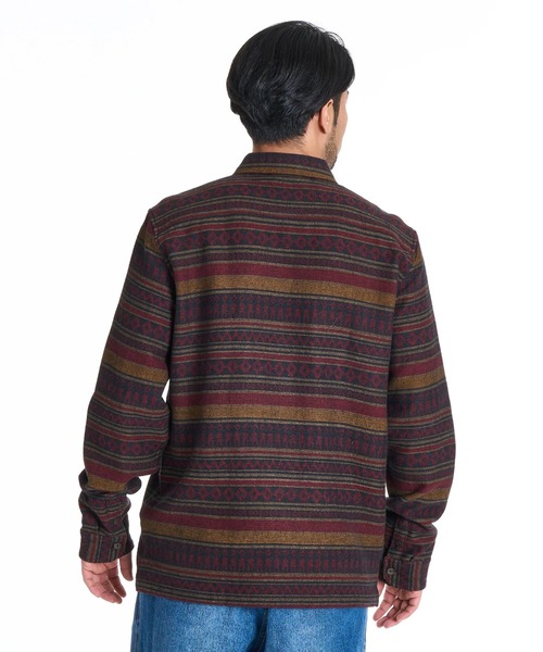 BILLABONG(ビラボン)の「BILLABONG メンズ 24A053501-OFFSHORE JACQUARD FLANNEL 長袖シャツ 【2025年秋冬モデル】/ビラボンジャガードボーダー柄長袖シャツ(シャツ/ブラウス・メンズ・サンドベージュ/ブラウン系その他・MEDIUM/LARGE/X-LARGE)」の3枚目の写真