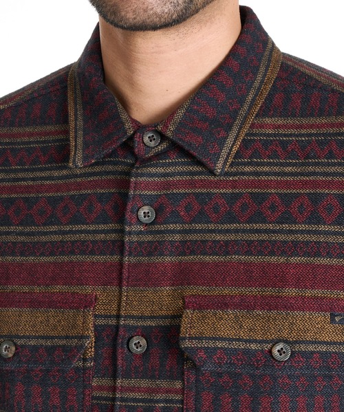 BILLABONG(ビラボン)の「BILLABONG メンズ 24A053501-OFFSHORE JACQUARD FLANNEL 長袖シャツ 【2025年秋冬モデル】/ビラボンジャガードボーダー柄長袖シャツ(シャツ/ブラウス・メンズ・サンドベージュ/ブラウン系その他・MEDIUM/LARGE/X-LARGE)」の4枚目の写真