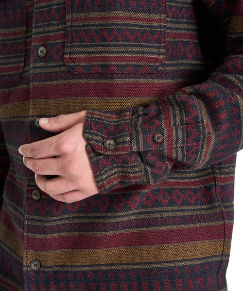 BILLABONG(ビラボン)の「BILLABONG メンズ 24A053501-OFFSHORE JACQUARD FLANNEL 長袖シャツ 【2025年秋冬モデル】/ビラボンジャガードボーダー柄長袖シャツ(シャツ/ブラウス・メンズ・サンドベージュ/ブラウン系その他・MEDIUM/LARGE/X-LARGE)」の6枚目の写真