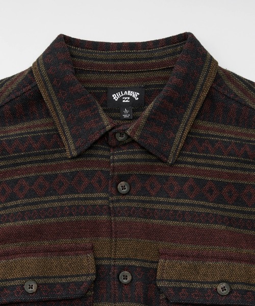 BILLABONG(ビラボン)の「BILLABONG メンズ 24A053501-OFFSHORE JACQUARD FLANNEL 長袖シャツ 【2025年秋冬モデル】/ビラボンジャガードボーダー柄長袖シャツ(シャツ/ブラウス・メンズ・サンドベージュ/ブラウン系その他・MEDIUM/LARGE/X-LARGE)」の8枚目の写真