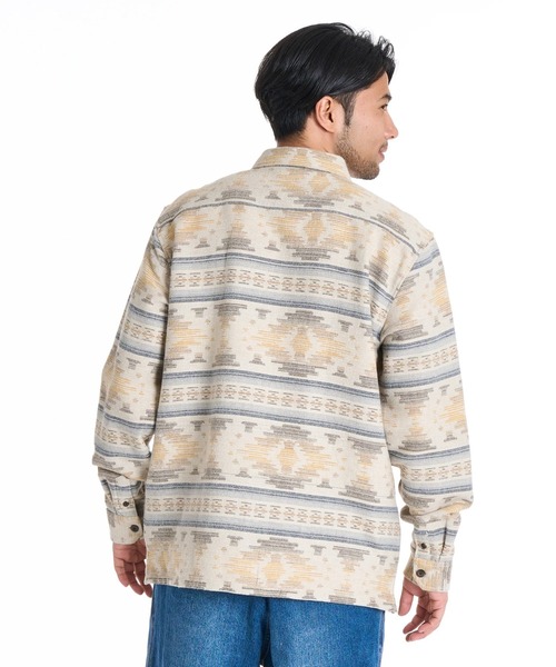 BILLABONG(ビラボン)の「BILLABONG メンズ 24A053501-OFFSHORE JACQUARD FLANNEL 長袖シャツ 【2025年秋冬モデル】/ビラボンジャガードボーダー柄長袖シャツ(シャツ/ブラウス・メンズ・サンドベージュ/ブラウン系その他・MEDIUM/LARGE/X-LARGE)」の9枚目の写真