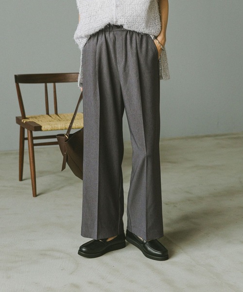 GLOBAL WORK（グローバルワーク）の「スッキリイージーパンツ/571422（その他パンツ・レディース・ネイビー/ベージュ/ブラウン/チャコールグレー/杢グレー/ブラック・X-SMALL/SMALL/MEDIUM/LARGE）」の3枚目の写真