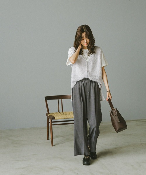 GLOBAL WORK（グローバルワーク）の「スッキリイージーパンツ/571422（その他パンツ・レディース・ネイビー/ベージュ/ブラウン/チャコールグレー/杢グレー/ブラック・X-SMALL/SMALL/MEDIUM/LARGE）」の22枚目の写真