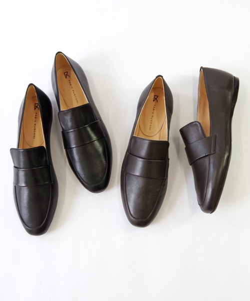 FABIO RUSCONI(ファビオルスコーニ)の「FABIO RUSCONI (ファビオ ルスコーニ) / スクエアトゥレザーローファー(バレエシューズ・レディース・ブラック/ブラウン・39/38/37/36)」の3枚目の写真