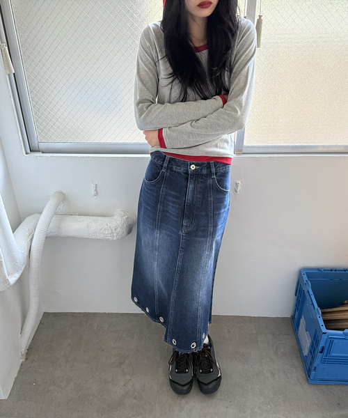 Oriens JOURNAL STANDARD（オリエンス ジャーナルスタンダード）の「レイヤードフーディーロングスリーブトップス（Tシャツ/カットソー・レディース・グレー/ブラウン系その他・FREE）」の9枚目の写真