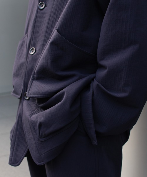 Snow Peak（スノーピーク）の「Snow Peak / Easy Cloth Jacket イージークロス ジャケット（テーラードジャケット・メンズ・ダークネイビー/オリーブ・L/M）」の5枚目の写真