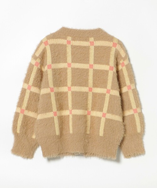 BEAMS mini（ビームスミニ）の「チェック シャギー カーディガン 2025FW（90～140cm）（カーディガン/ボレロ・キッズ・グリーン/ベージュ・140/130/120/110/90/100）」の14枚目の写真