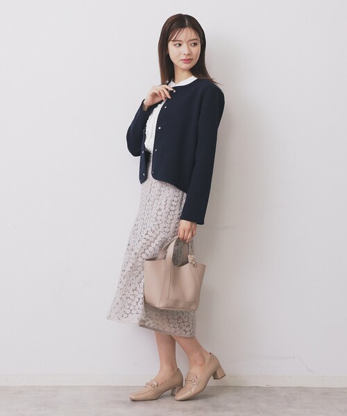 index（インデックス）の「ストレッチノーカラーブルゾン【洗濯機OK】（ブルゾン・レディース・ネイビー/アイボリー/サンドベージュ・36/42/38/40/44）」の20枚目の写真