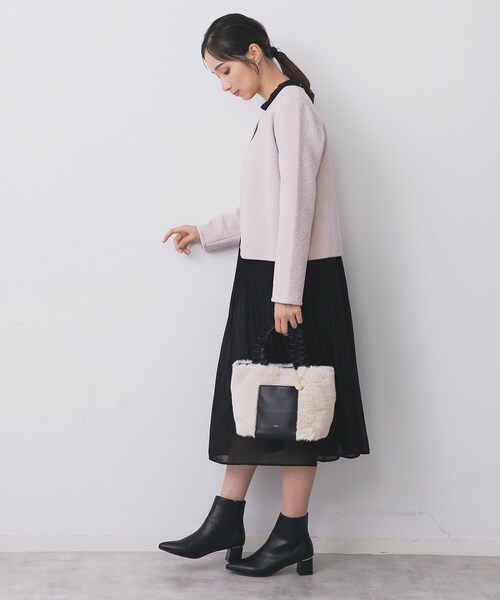 index（インデックス）の「ストレッチノーカラーブルゾン【洗濯機OK】（ブルゾン・レディース・ネイビー/アイボリー/サンドベージュ・36/42/38/40/44）」の19枚目の写真