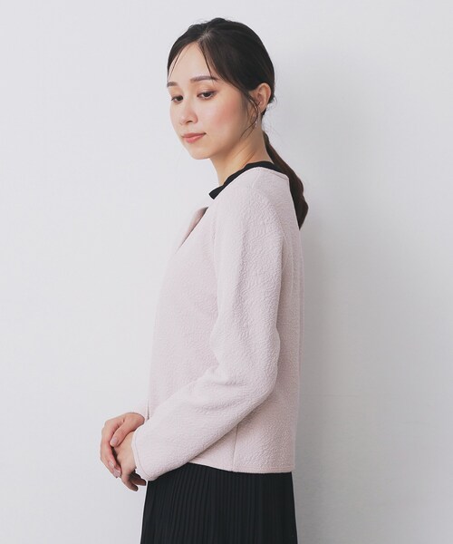 index（インデックス）の「ストレッチノーカラーブルゾン【洗濯機OK】（ブルゾン・レディース・ネイビー/アイボリー/サンドベージュ・36/42/38/40/44）」の15枚目の写真