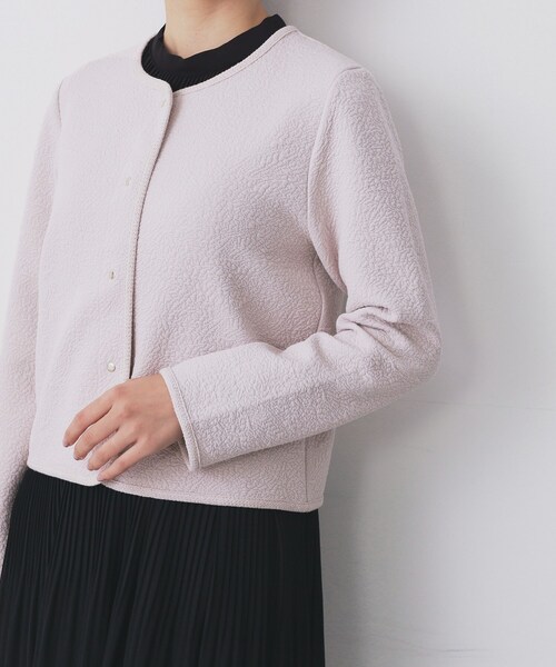 index（インデックス）の「ストレッチノーカラーブルゾン【洗濯機OK】（ブルゾン・レディース・ネイビー/アイボリー/サンドベージュ・36/42/38/40/44）」の21枚目の写真