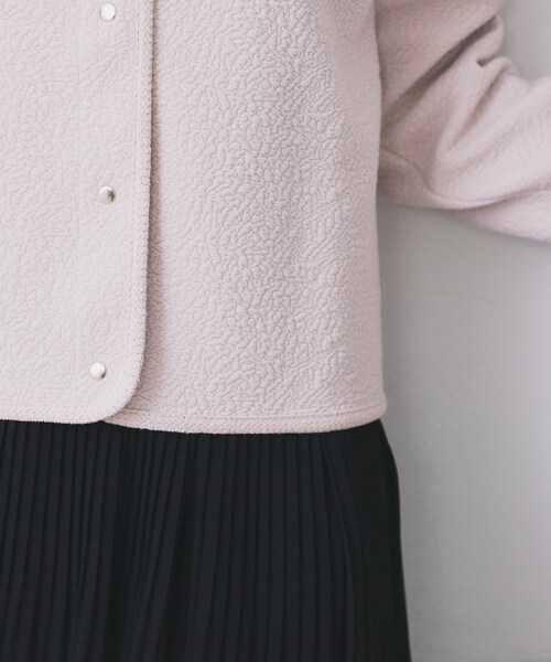 index（インデックス）の「ストレッチノーカラーブルゾン【洗濯機OK】（ブルゾン・レディース・ネイビー/アイボリー/サンドベージュ・36/42/38/40/44）」の9枚目の写真