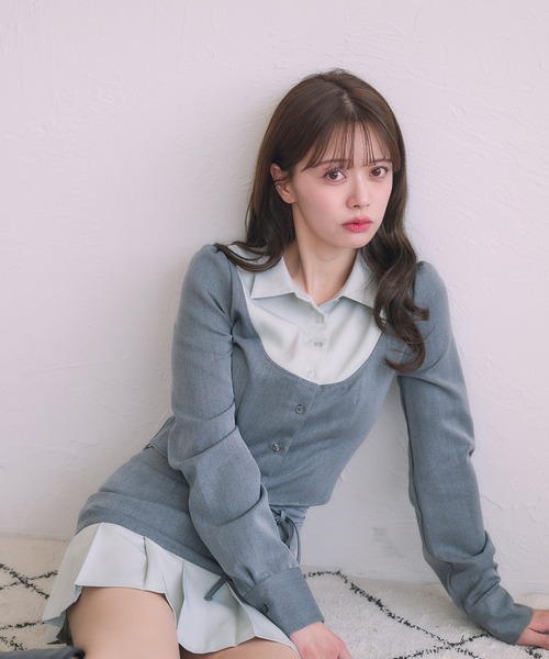 fupel(フぺル)の「Switched Shirt pleat skirt / 切り替えシャツプリーツスカート(スカート・レディース・ブラック/グレー・FREE)」の21枚目の写真