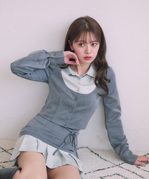 fupel(フぺル)の「Switched Shirt pleat skirt / 切り替えシャツプリーツスカート(スカート・レディース・ブラック/グレー・FREE)」の22枚目の写真