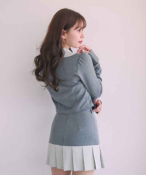 fupel(フぺル)の「Switched Shirt pleat skirt / 切り替えシャツプリーツスカート(スカート・レディース・ブラック/グレー・FREE)」の7枚目の写真