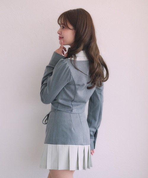 fupel(フぺル)の「Switched Shirt pleat skirt / 切り替えシャツプリーツスカート(スカート・レディース・ブラック/グレー・FREE)」の8枚目の写真