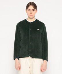 DANTON(_g)WOMEN'S FLEECE COLLARLESS JACKET(̑gbvX)