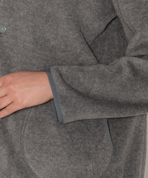 DANTON(ダントン)の「WOMEN'S FLEECE COLLARLESS JACKET(その他トップス・レディース・グリーン/チャコール/カーキ/オレンジ系その他/クリーム/ブラック/ダークグレー・34/36/38)」の12枚目の写真