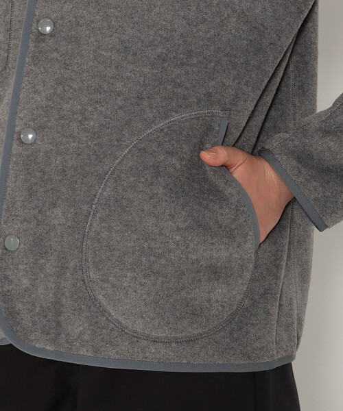 DANTON(ダントン)の「WOMEN'S FLEECE COLLARLESS JACKET(その他トップス・レディース・グリーン/チャコール/カーキ/オレンジ系その他/クリーム/ブラック/ダークグレー・34/36/38)」の13枚目の写真