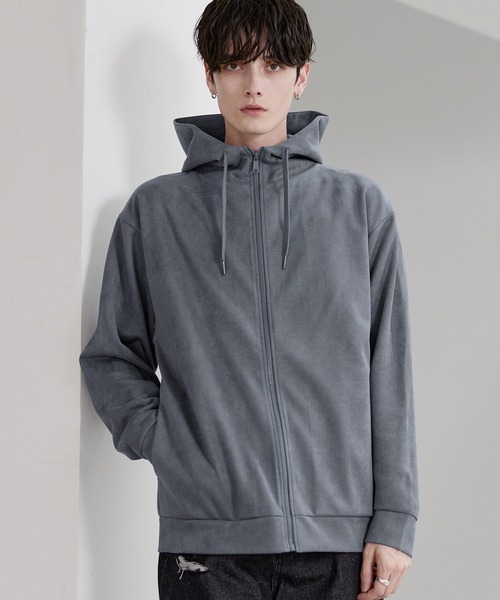 セール】Buyer's Select/ポリスウェードハイネックフルジップパーカー