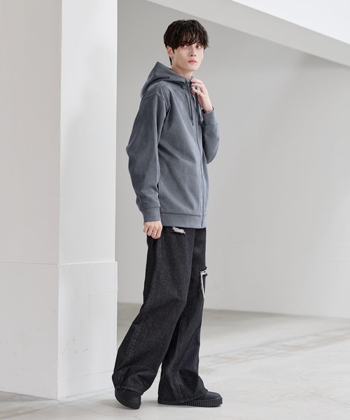 Buyer's Select/ポリスウェードハイネックフルジップパーカー