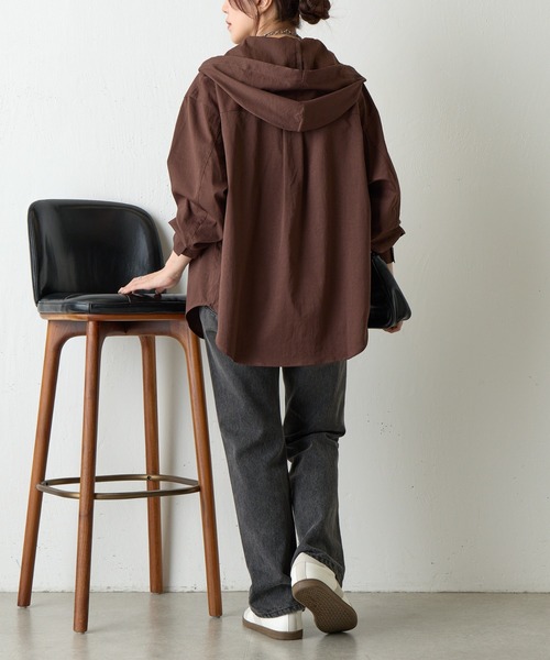 COLONY 2139(コロニートゥーワンスリーナイン)の「起毛フードシャツ(シャツ/ブラウス・レディース・ブラック/ブラウン/グレイッシュベージュ・FREE)」の10枚目の写真