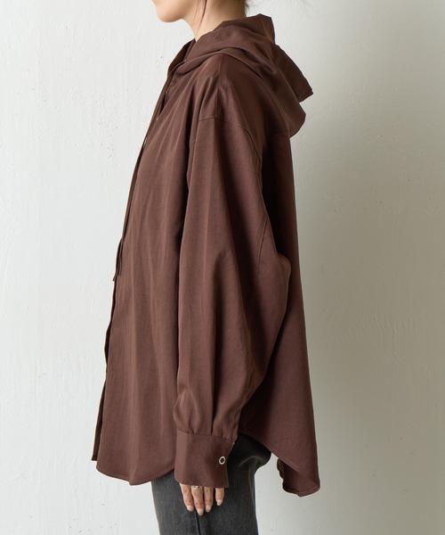 COLONY 2139(コロニートゥーワンスリーナイン)の「起毛フードシャツ(シャツ/ブラウス・レディース・ブラック/ブラウン/グレイッシュベージュ・FREE)」の13枚目の写真