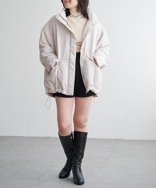 VENCEEXCHANGE（ヴァンスエクスチェンジ）の「スタンド中綿コート（ダウンジャケット/コート・レディース・キャメル/ブラック/オフホワイト・FREE）」の10枚目の写真