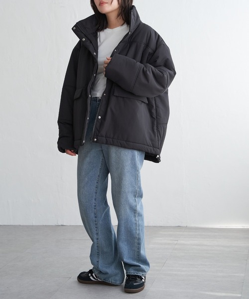 VENCEEXCHANGE（ヴァンスエクスチェンジ）の「スタンド中綿コート（ダウンジャケット/コート・レディース・キャメル/ブラック/オフホワイト・FREE）」の19枚目の写真