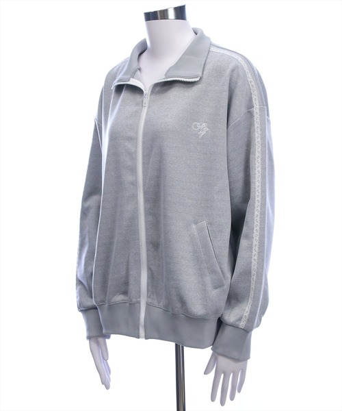 clear（クリア）の「レースサイドライントラックジャケット［大人 カジュアル 着回し力抜群］（その他アウター・レディース・アイボリー/グレー・F）」の7枚目の写真