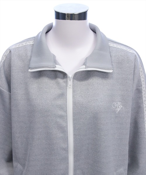 clear（クリア）の「レースサイドライントラックジャケット［大人 カジュアル 着回し力抜群］（その他アウター・レディース・アイボリー/グレー・F）」の12枚目の写真