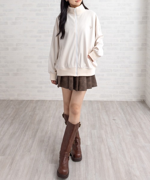 clear（クリア）の「レースサイドライントラックジャケット［大人 カジュアル 着回し力抜群］（その他アウター・レディース・アイボリー/グレー・F）」の3枚目の写真