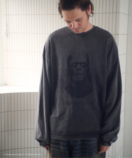 ADAM PATEK(アダムパテック)の「ADAMPATEK/Frankenstein portrait long sleeve/フランケンシュタイン肖像画デザインコラボロンT(Tシャツ/カットソー・メンズ・ホワイト/ブラック・1/2)」の12枚目の写真
