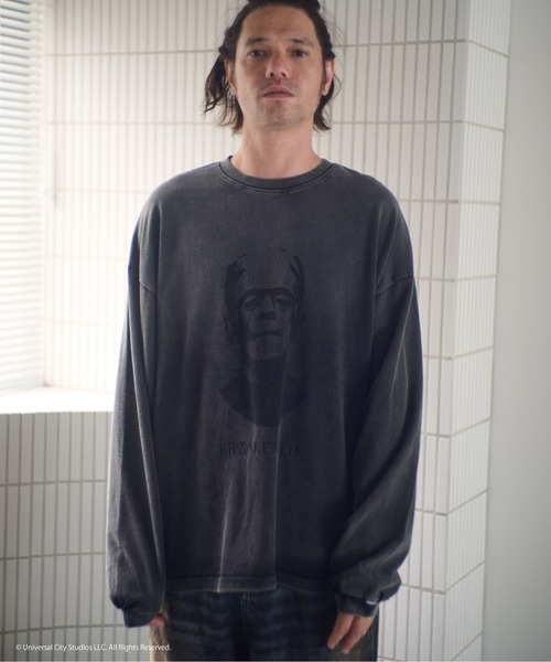 ADAM PATEK(アダムパテック)の「ADAMPATEK/Frankenstein portrait long sleeve/フランケンシュタイン肖像画デザインコラボロンT(Tシャツ/カットソー・メンズ・ホワイト/ブラック・1/2)」の13枚目の写真