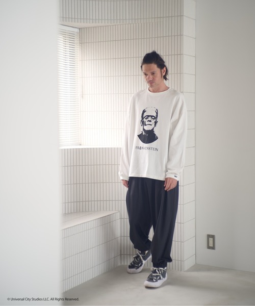 ADAM PATEK(アダムパテック)の「ADAMPATEK/Frankenstein portrait long sleeve/フランケンシュタイン肖像画デザインコラボロンT(Tシャツ/カットソー・メンズ・ホワイト/ブラック・1/2)」の10枚目の写真