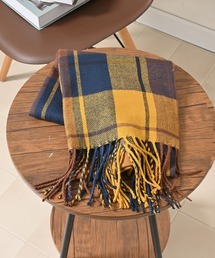 【シアバター加工・抗菌防臭・吸湿発熱】チェック柄マフラー