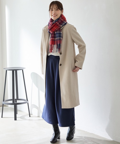 Honeys(ハニーズ)の「【シアバター加工・抗菌防臭・吸湿発熱】チェック柄マフラー(マフラー・レディース・レッド系その他/ベージュ系その他/オレンジ系その他/ブラック系その他/イエロー系その他/グレー×ホワイト/グレー系その他/ピンク系その他/ブルー系その他3・FREE)」の12枚目の写真