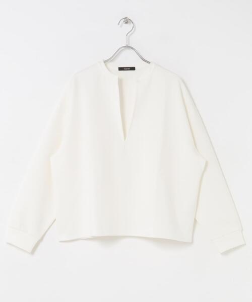 URBAN RESEARCH ROSSO WOMEN（アーバンリサーチ　ロッソ）の「Vネックジョーゼットプルオーバー（Tシャツ/カットソー・レディース・ブラック/オフホワイト・FREE）」の8枚目の写真