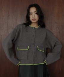 hellam | バイカラーニットカーディガン(カーディガン/ボレロ)