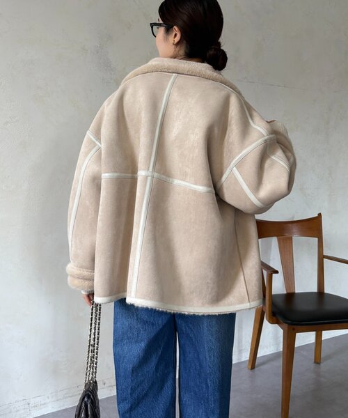 DouDou（ドゥドゥ）の「フェイクムートンショートコート（その他アウター・レディース・ブラック/ホワイト系その他・FREE）」の17枚目の写真