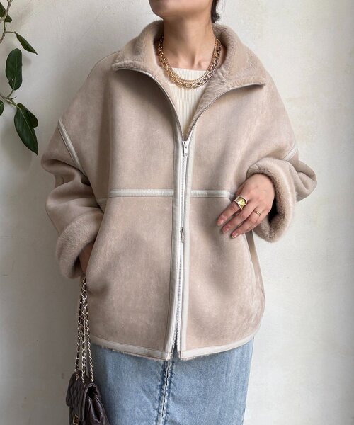 DouDou（ドゥドゥ）の「フェイクムートンショートコート（その他アウター・レディース・ブラック/ホワイト系その他・FREE）」の22枚目の写真