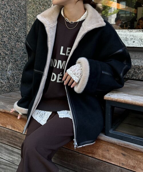 フェイクムートンショートコート（その他アウター）｜DouDou（ドゥドゥ