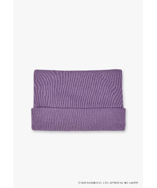 ANNA SUI（アナスイ）の「マイメロディ&クロミ 刺繍ブローチ付きネコ耳ニットワッチ（ニットキャップ/ビーニー・レディース・パープル/ピンク/オフホワイト/ブラック・FREE）」の12枚目の写真