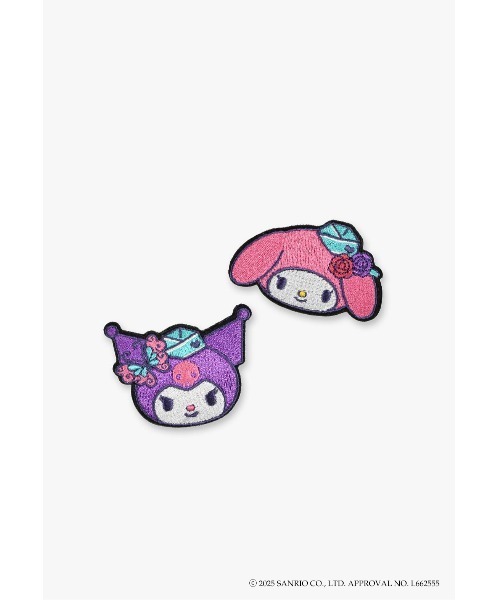 ANNA SUI（アナスイ）の「マイメロディ&クロミ 刺繍ブローチ付きネコ耳ニットワッチ（ニットキャップ/ビーニー・レディース・パープル/ピンク/オフホワイト/ブラック・FREE）」の5枚目の写真